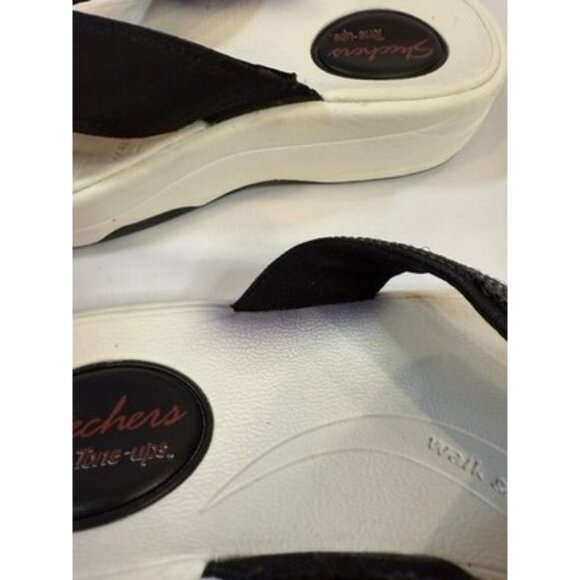 Skechers Womens Tone-Ups Size 6 Shoes White Brown Comfort Wedge Toning Sandals - Picture 10 of 10